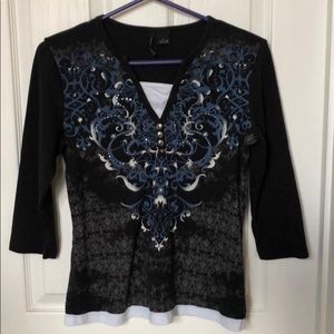 New Directions 3/4 sleeve layered top.